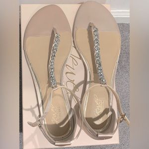 Jewel Badgley Mischka, Gabby flat sandals. $4.99 shipping.